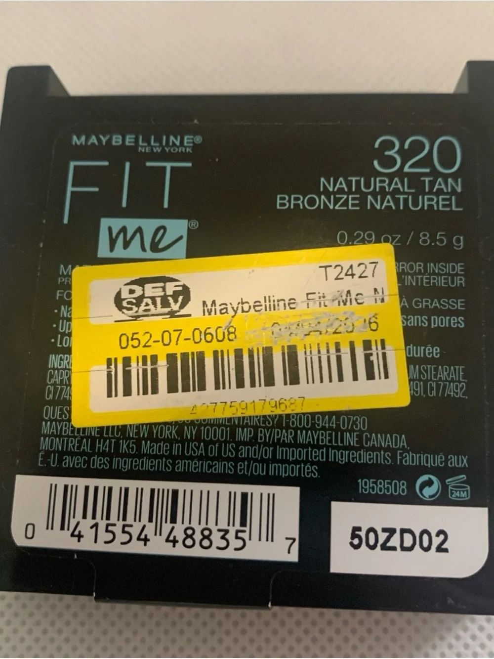 Maybelline Fit Me Matte + Poreless Powder - 320 Natural Tan Sealed